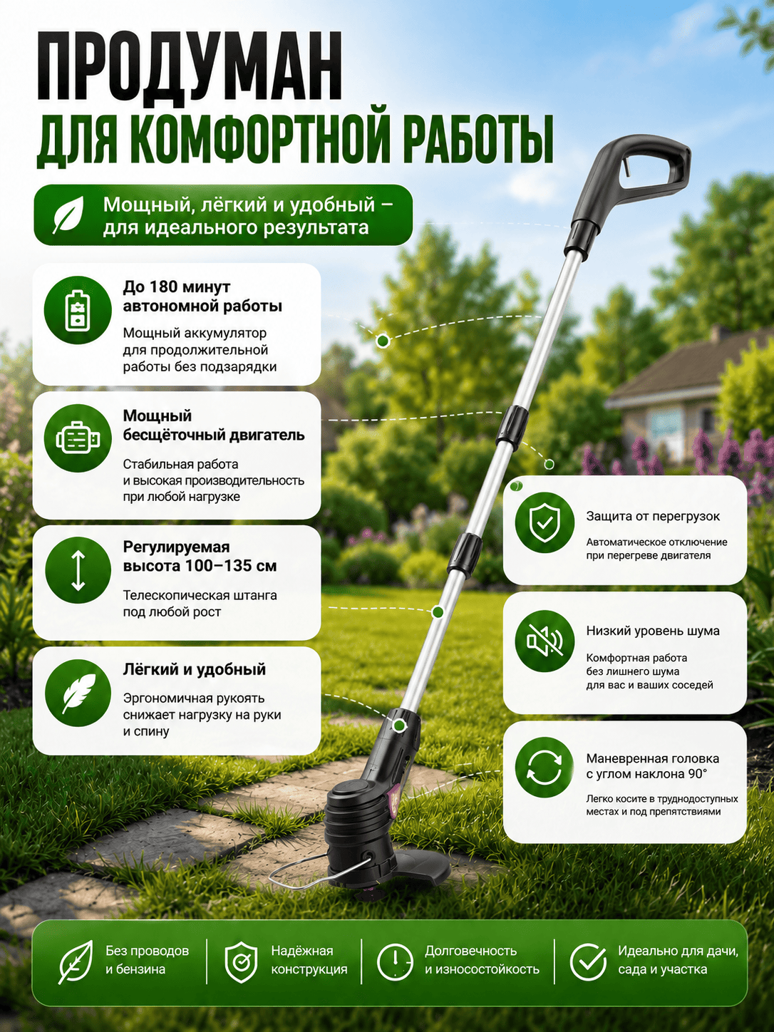 Продуман для комфортной работы